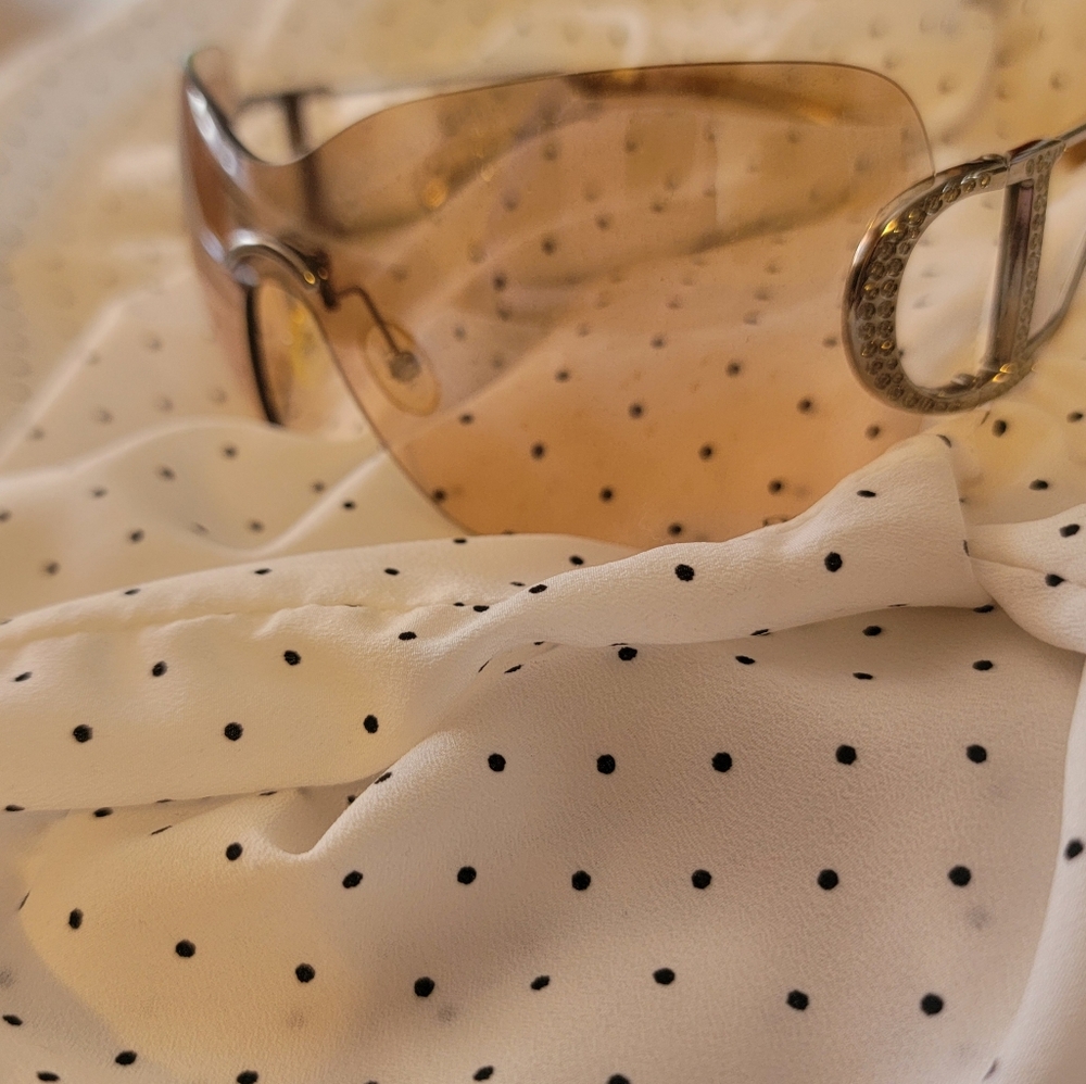 RARE,Vintage Dior,Diorly 1, Rimless Shield Sunglasses, Light brown gradient lens